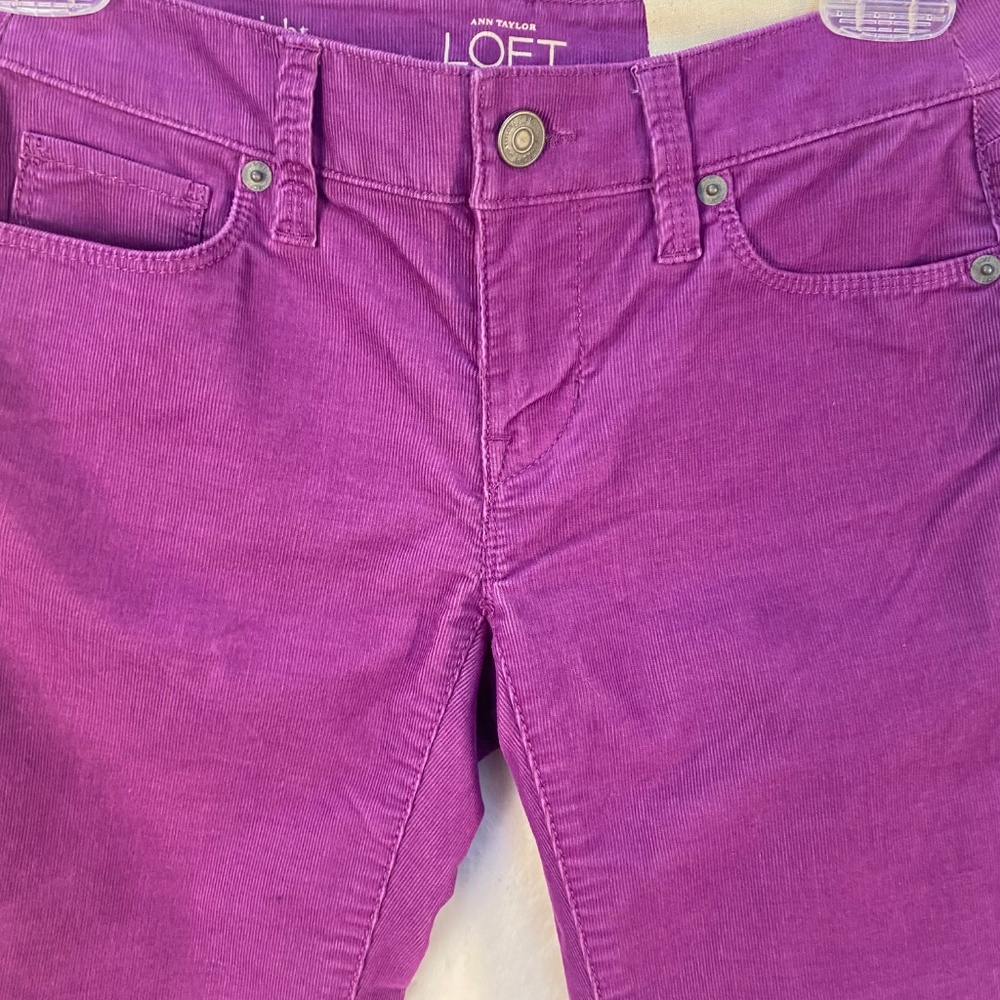 LOFT modern straight corduroy pants, magenta pink, size 24 petite - Picture 12 of 16